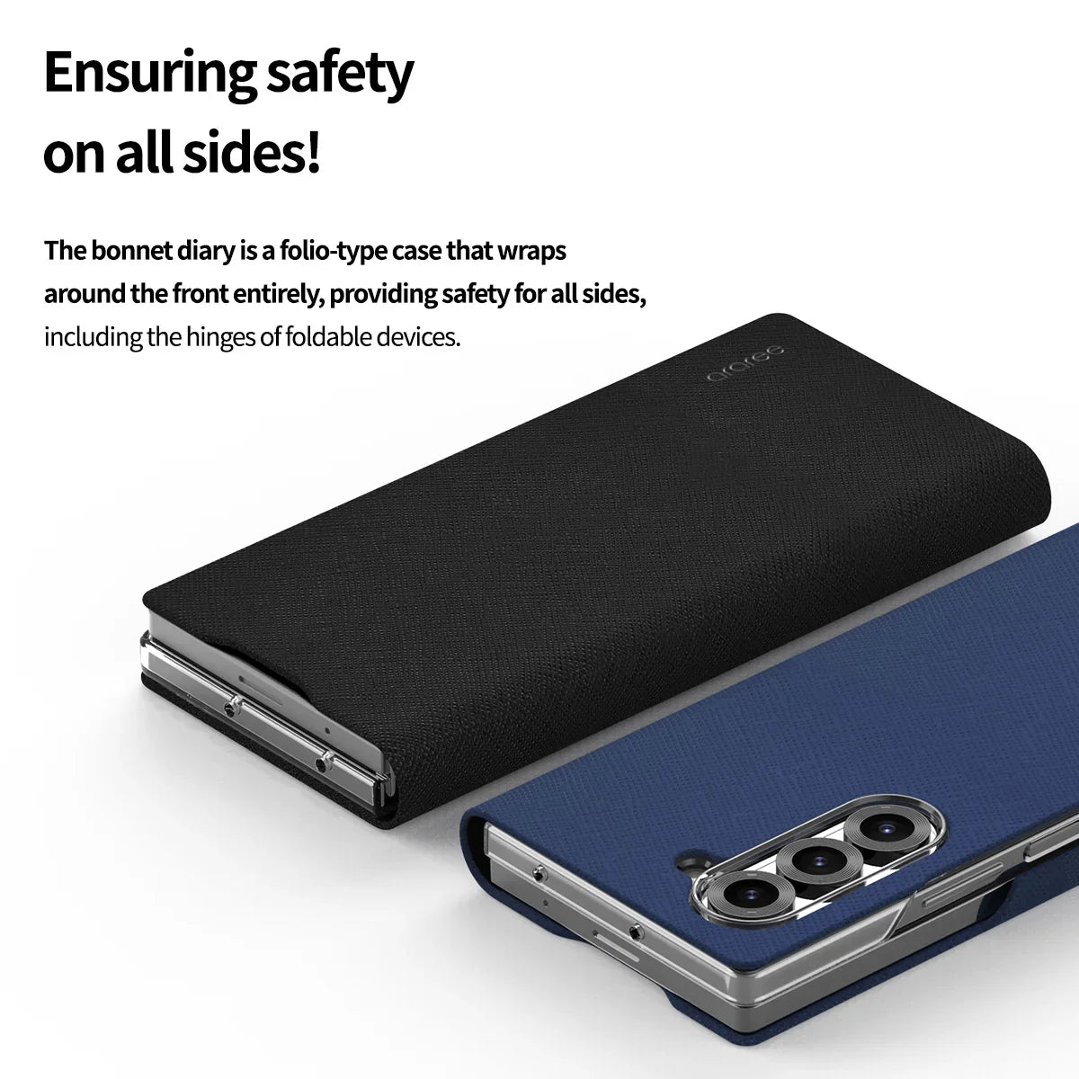 Araree Samsung Z Fold 6 Bonnet Diary Case - Blue - Tashqila Araree Samsung Z Fold 6 Bonnet Diary Case - Blue - Tashqila